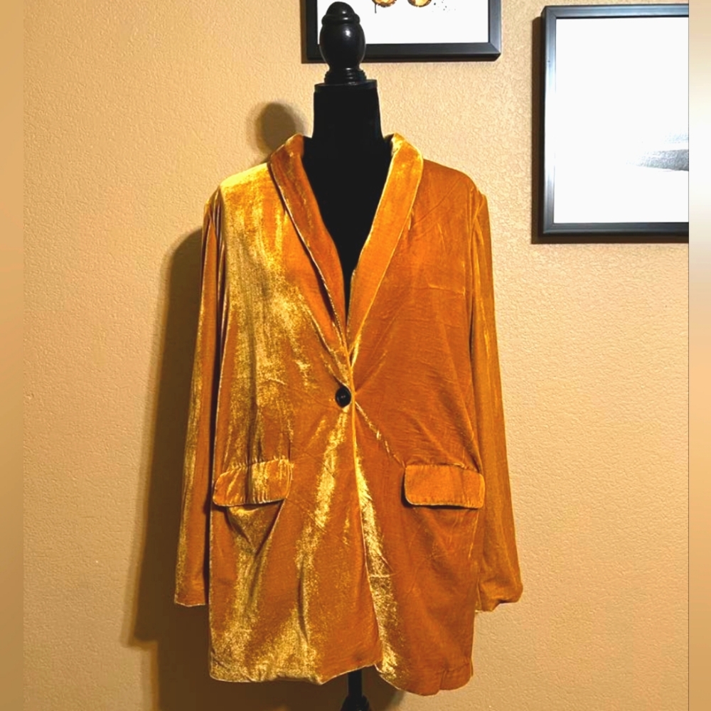 Gold Velvet Blazer